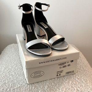 Silver Steve Madden Heeled Sandal